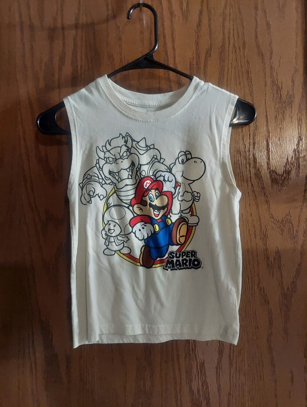 Super Mario Bros Nintendo Youth Sleeveless Tank Top White Size 6/7